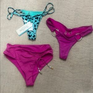 Beach Bunny Blue and Pink Bikini Set